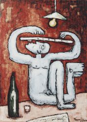 Nejmenší noční hudba, 2000, silikon na plátně, 140 x 100 cm 